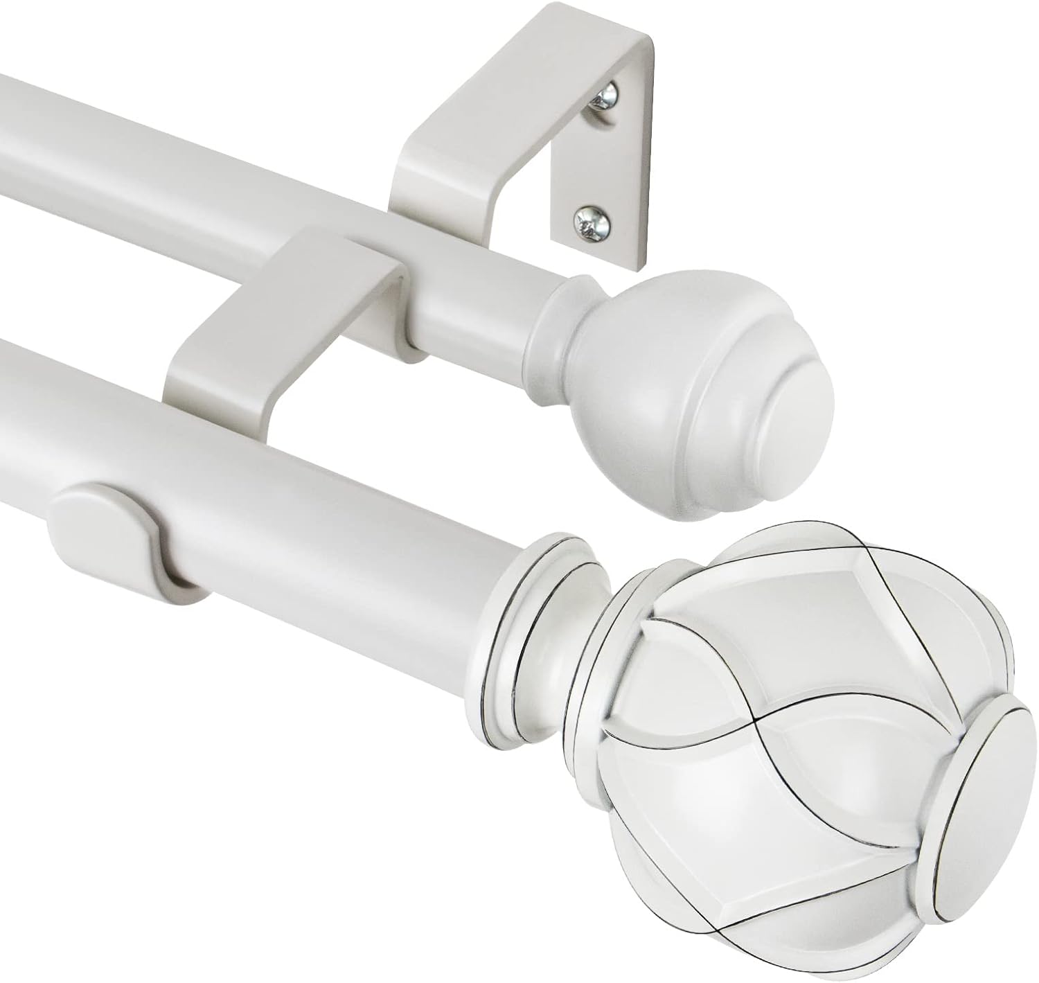 KAMANINA Double Curtain Rods 36 to 72 Inches for Elegant Windows