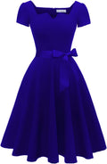 Girstunm Women's Classic Tea Dress Short Sleeve Swing - Timeless