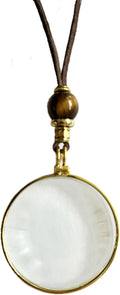 Magnifying Necklace with Natura Tiger's Eye Crystal - 10X Vision Aid