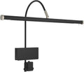 Cocoweb 19ft LED Grand Piano Light in Black with Satin Nickel Accents