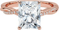 Colorless Radiant 2 CT Moissanite Engagement Ring for Women - Twisted