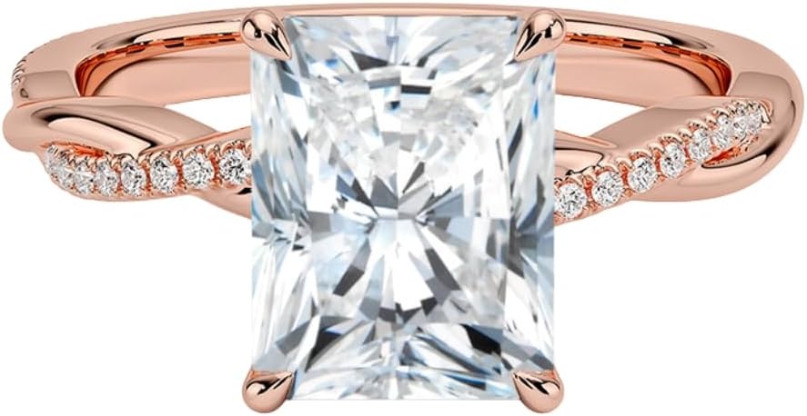 1-3 CT Moissanite Engagement Ring in Solid Gold & Silver