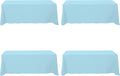 Light Blue Tablecloths for 8 ft Rectangle Tables 90 x 156 in - 4 Pack