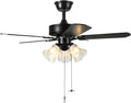 42 Inch Indoor Ceiling Fan with Pull-Chain and LED Base - Quiet
