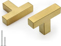 goldenwarm Gold Cabinet Knobs 50 Pack - Brushed Gold T-Shape Handles