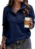 SHEWIN Women's Casual Stand Neck Sweatshirt - Lightweight Everyday US