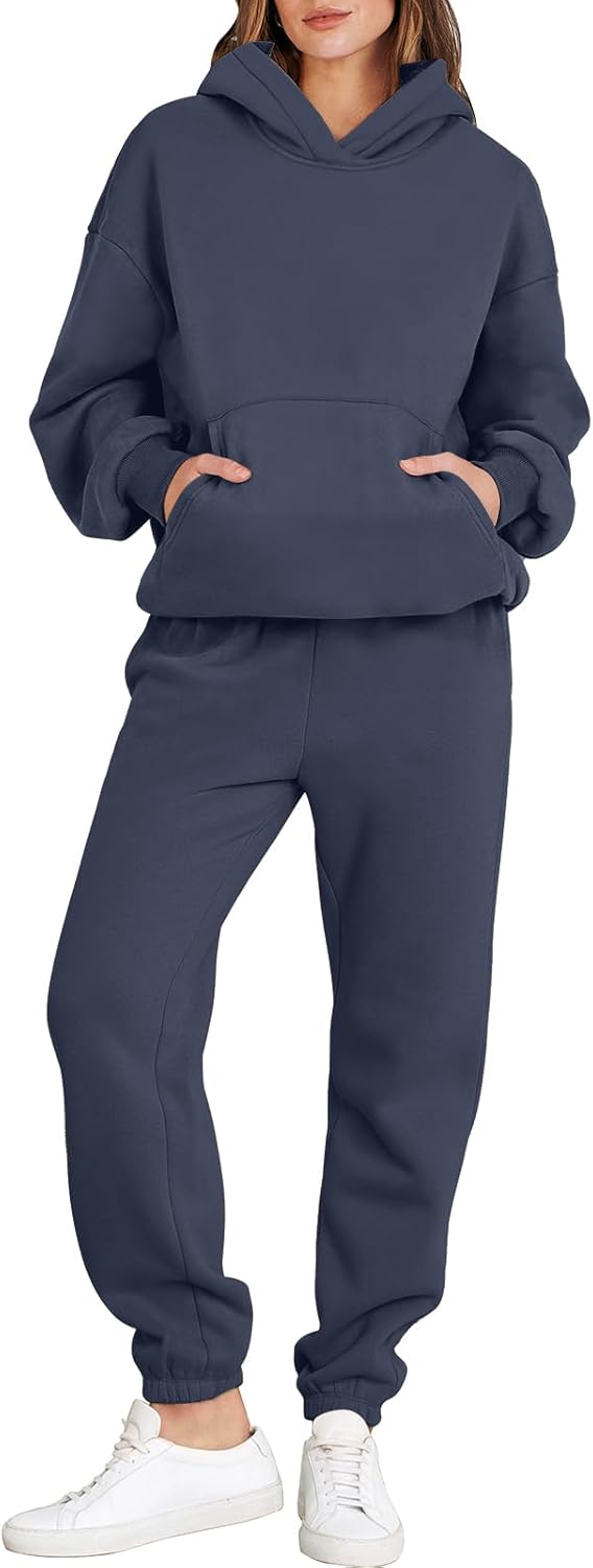 ANRABESS Womens 2 Piece Outfits Lounge Hoodie Jogger Set
