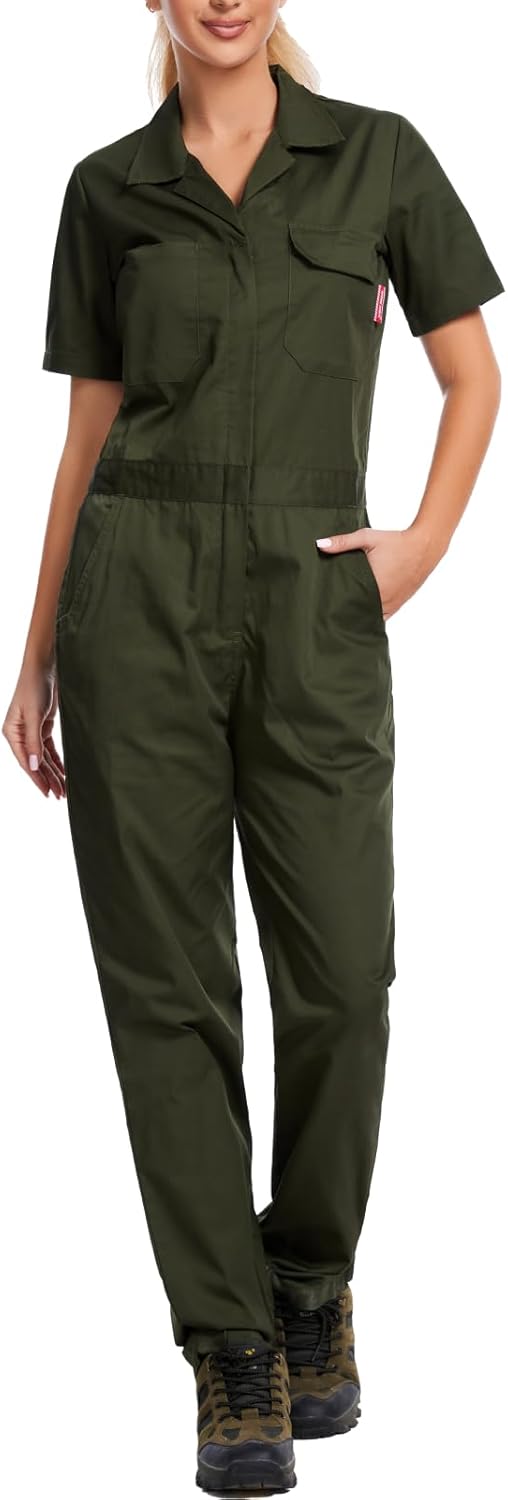WORK IDEA Women's Short Sleeve Coverall for Comfort and Durability