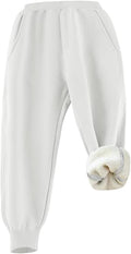 Gihuo Unisex Boys Girls Winter Sherpa Lined Sweatpants Jogger - Cozy