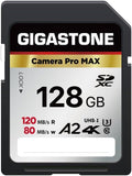 GIGASTONE 128GB SD Card 4K Compatible - Fast 120 MB/s