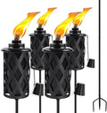 Citronella Torches for Outside Set of 4 - Stable 3-Prong Stakes