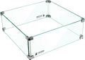 Holy Fire 17.5in Square Tempered Glass Wind Guard - Clear Protection