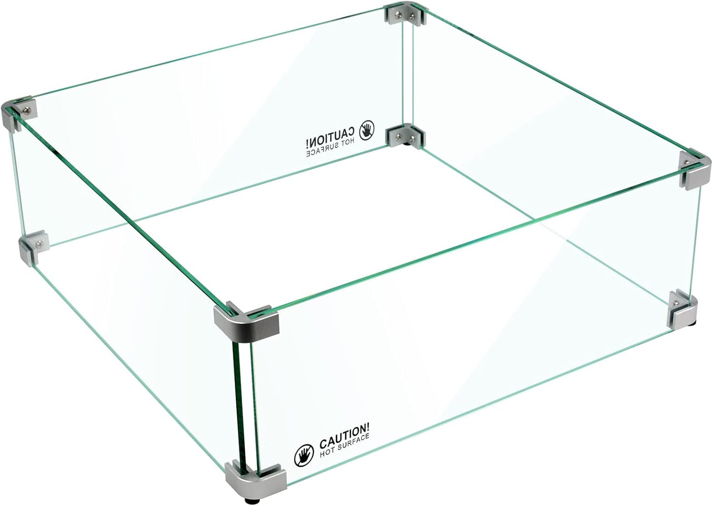 Clear Tempered Glass Wind Guard for 12 Square Fire Pits