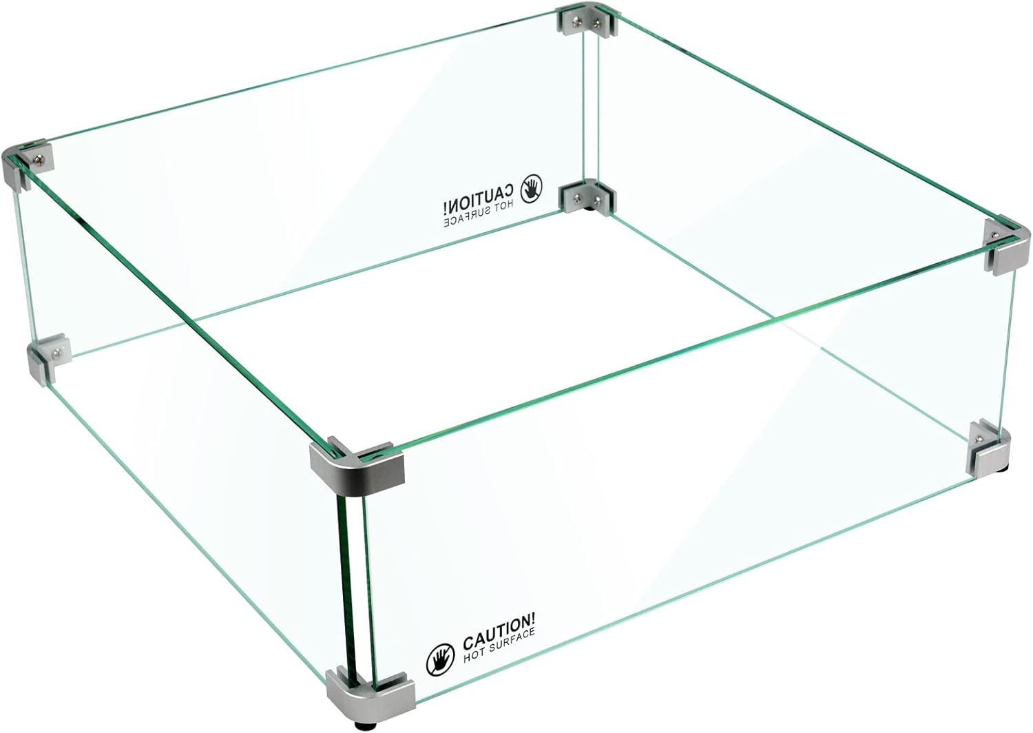 Clear Tempered Glass Wind Guard for 12 Square Fire Pits