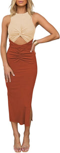 Women's Stylish Cut Out Midi Dress by HUUSA for Special Occasions