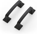 3 in Square Foot Arch Pulls Matte Black Cabinet Handles - Durable Set