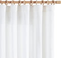 White Linen Curtains 84 in Length Semi Sheer Panel Set - Soft