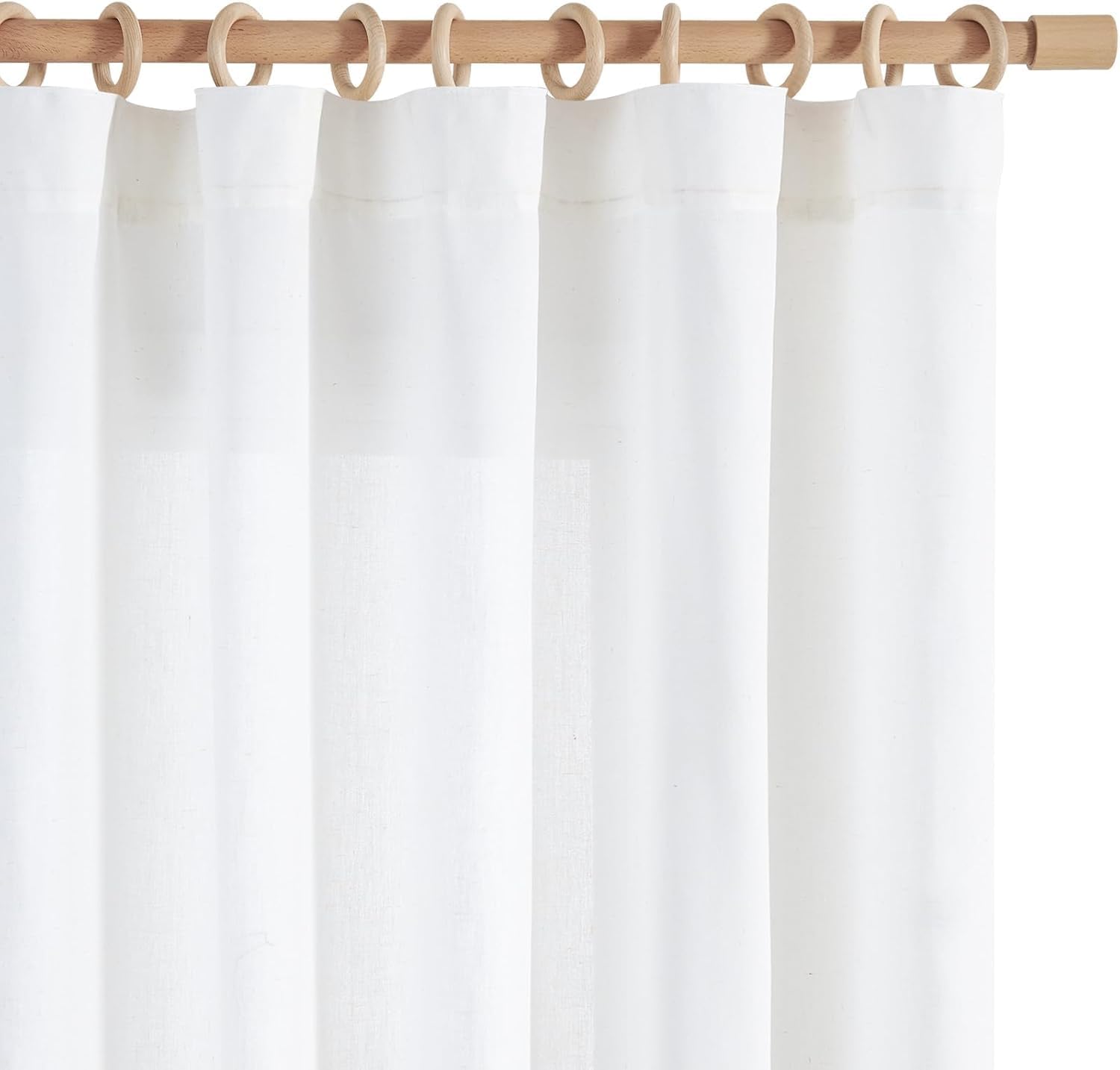 Linen Curtains 84 Inch Length Light Filtering Semi Sheer Drapes