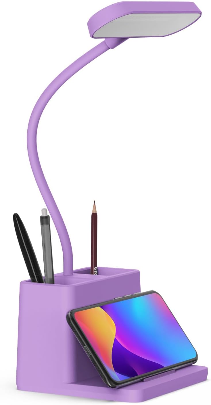 Compact Rechargeable Purple Desk Lamp - Ideal Study Companion!