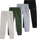 Boys Sweatpants 4 Pack Soft Performance Fleece - Everyday Comfort