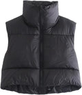 KEOMUD Women's Winter Crop Vest - Stylish and Warm Puffer Gilet