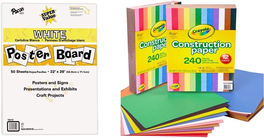 Pacon Super Value Poster Board and Crayola Paper Bundle