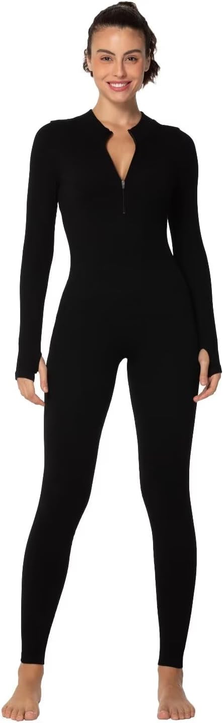 Sunzel Long Sleeve Jumpsuits for Women with Zip Front Design