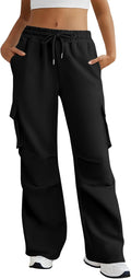 Wide Leg Cargo Sweatpants Women High Waisted Baggy - Soft Stretch