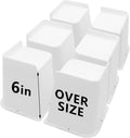 6 Pack White Bed Risers 6 Inch Heavy Duty for Furniture Lifts
