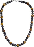 Healing Crystal Black Obsidian Tiger Eye Hematite Necklace - Triple