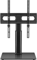 Adjustable TV Stand Single Monitor Tempered Glass Base - Stable