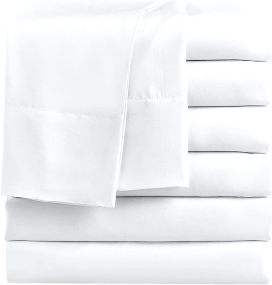 FreshCulture Full Flat Sheets Pack of 6 for Home and Hotels