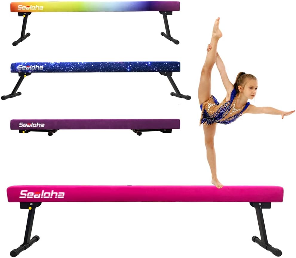 6ft Adjustable Foldable Balance Beam for Home Training and Gymnastics