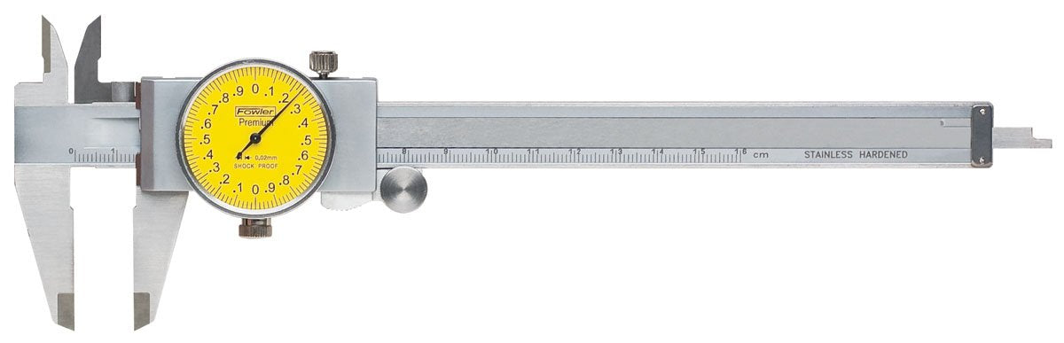Fowler Premium Dial Caliper 0-150MM Measuring Range Yellow
