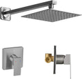 Shower Faucet Set Brushed Nickel with 8in Rain Head - Single Function