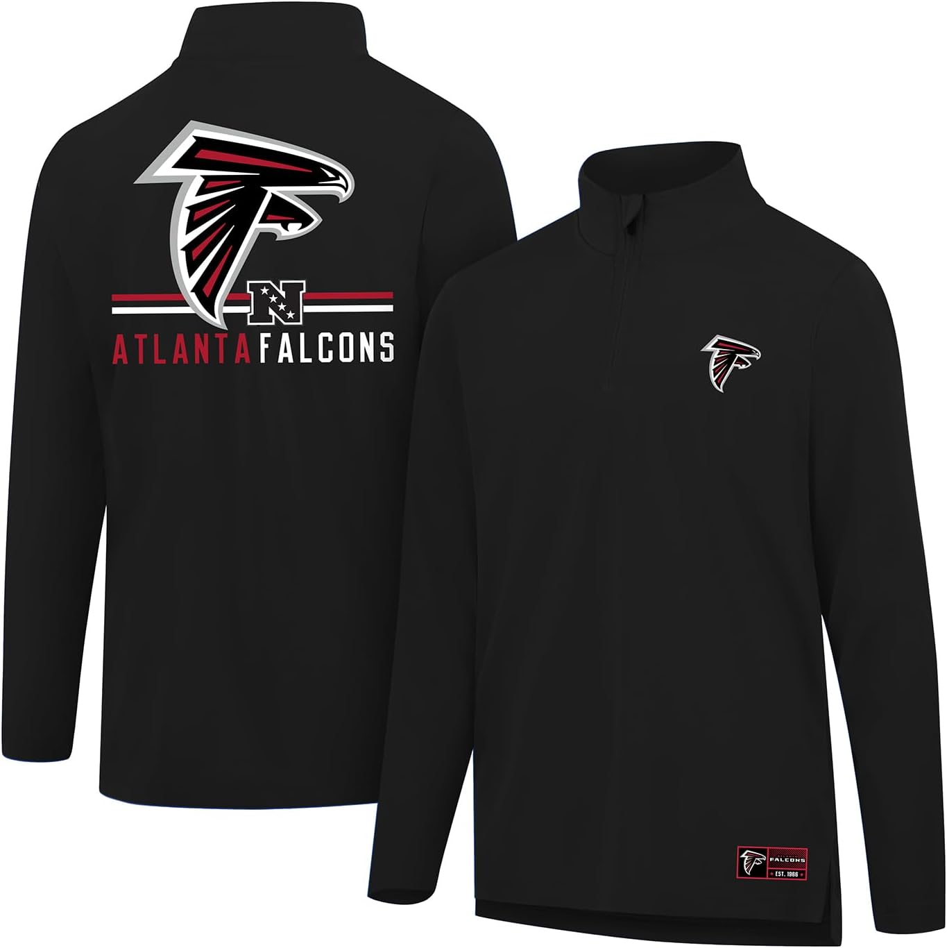 Ultra Game Men's NFL Official Super Soft Quarter Zip T-Shirt