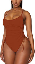 Ruched High Cut One Piece Swimsuit - Tummy Control Cheeky Fit backless