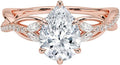1-3 CT Moissanite Engagement Ring - Pear Cut 2 CT Center