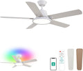 Orison 52 in Low Profile Ceiling Fan with RGB Backlight - Quiet, App