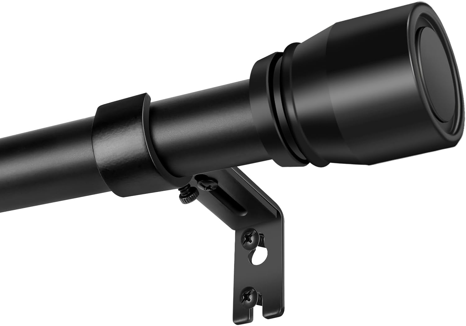 1 Diameter Matte Black Curtain Rod 30-170 Inch Adjustable Length