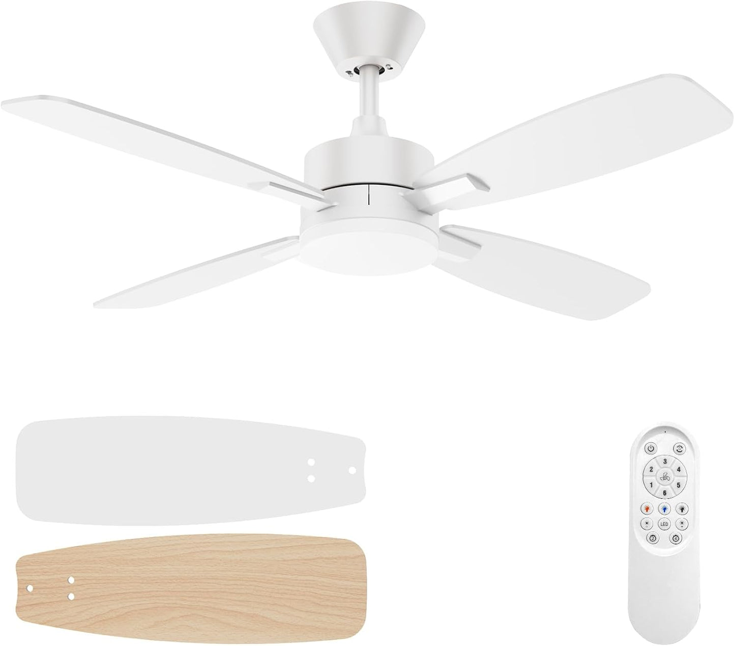 Ceiling Fan 42 Inch with Remote Control and Dimmable Light
