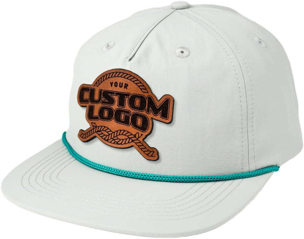 Custom Leather Patch 5 Panel Grandpa Rope Hat by CRAFTERS LAB