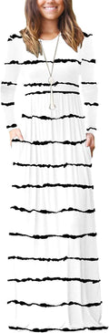 Women's Long Sleeve Loose Maxi Dress with Pockets - Soft Rayon Blend