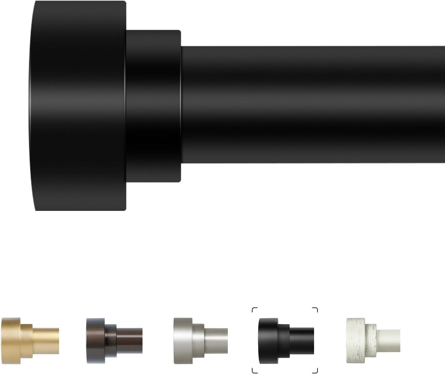 Black Curtain Rods for Windows 66 to 120Inch Adjustable Heavy Duty