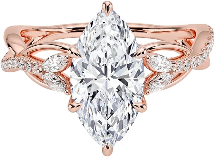1-3 CT Moissanite Engagement Ring in Solid Gold & Silver