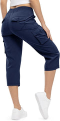 Womens Cargo Capris Lightweight Hiking Pants - Breathable, Quick Dry
