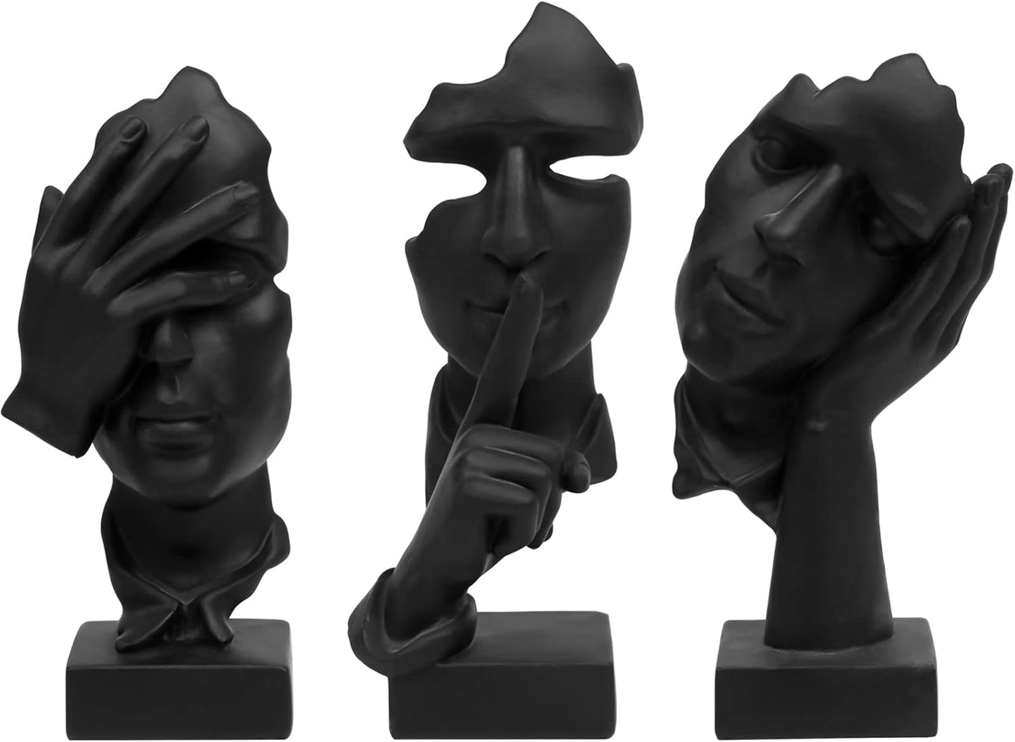 Silence is Gold Thinker Statue Set