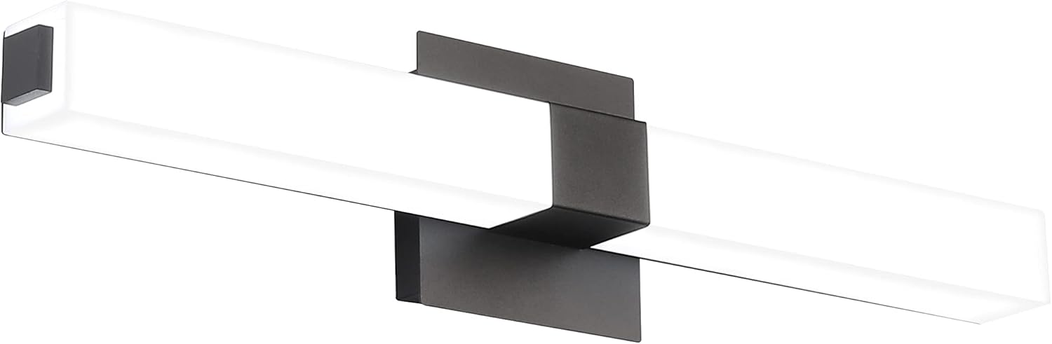 ZUZITO Black Bathroom Light Fixture - Modern Dimmable LED Bar