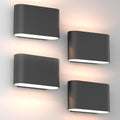 Black Modern LED Wall Sconces 4 Pack - Up and Down Warm White
