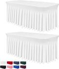 Table Skirts for Rectangle Tables 6ft - One-Piece White